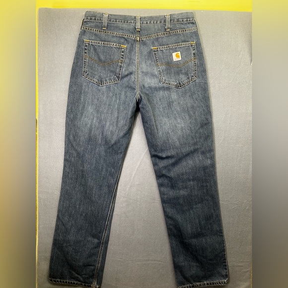 Carhartt Relaxed Fit Jeans Mens 34/34 Blue Denim Thick Work Western ranch 1345 - Picture 7 of 9